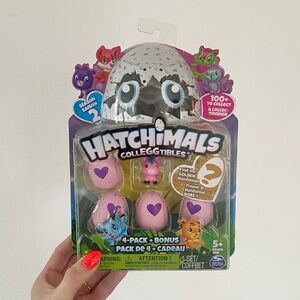 Hatchimals collEGGtibles 4 pack + bonus blind bag mystery animals NWT kids gift